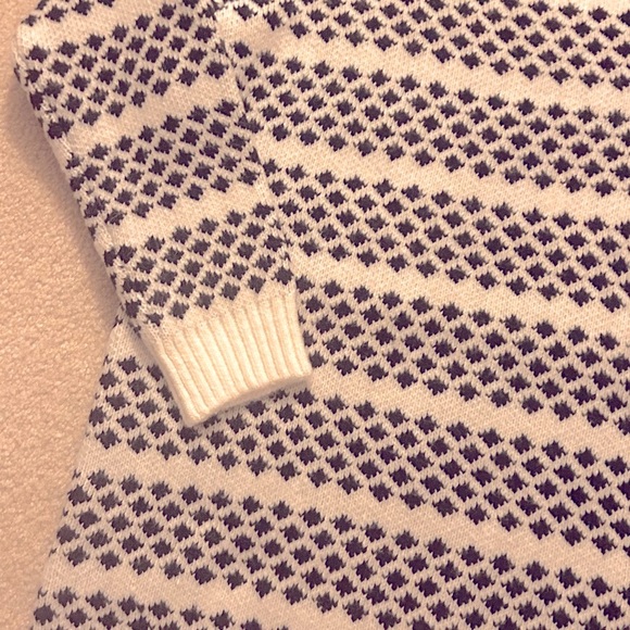 NWT ANN TAYLOR BLACK WHITE TUNIC SWEATER HIGH NECK MEDIUM PETITE HIGH QUALITY! - Picture 4 of 4